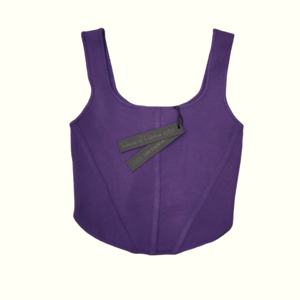 House of Harlow Tank bodycon cropped Top.  Size S. Color purple